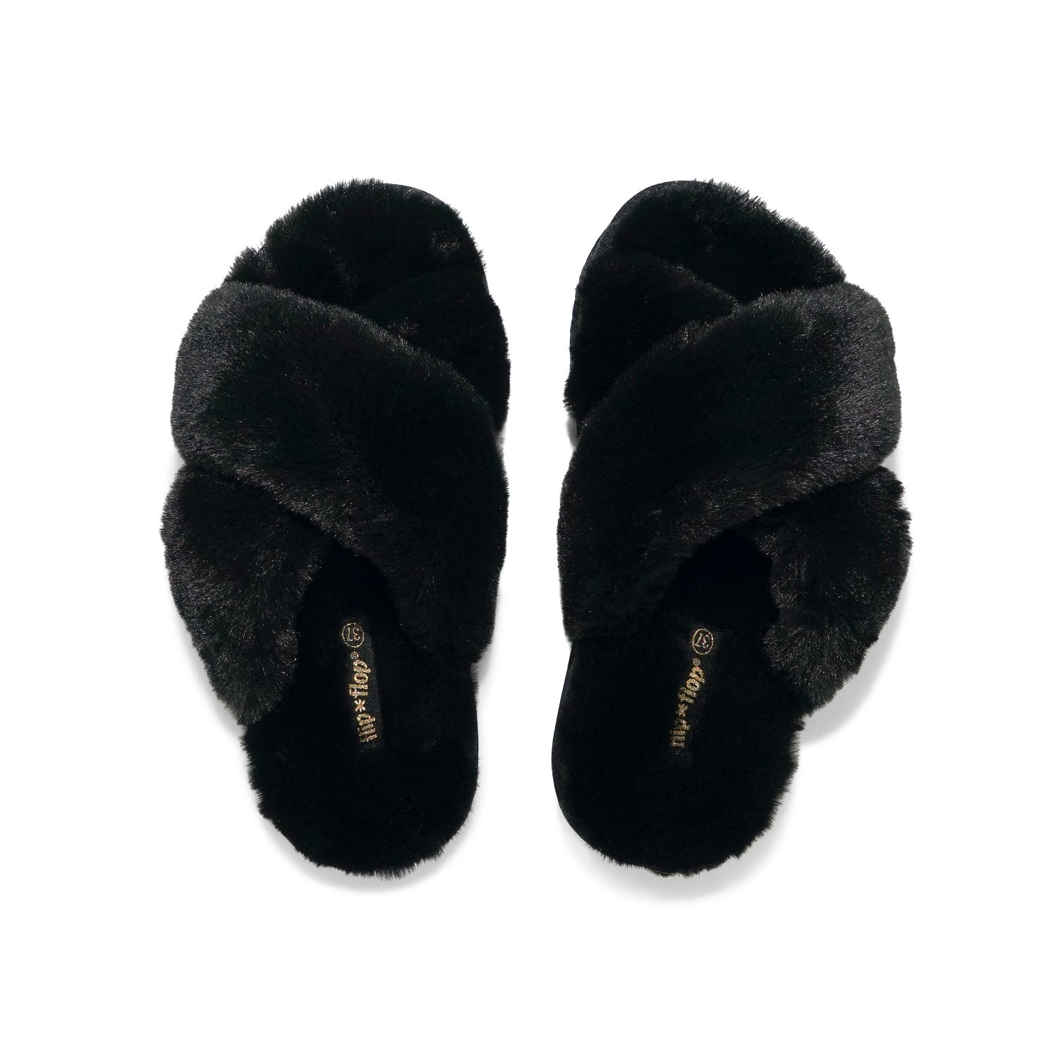 

Тапочки Flip Flop Hausschuh cross*fur 2, черный