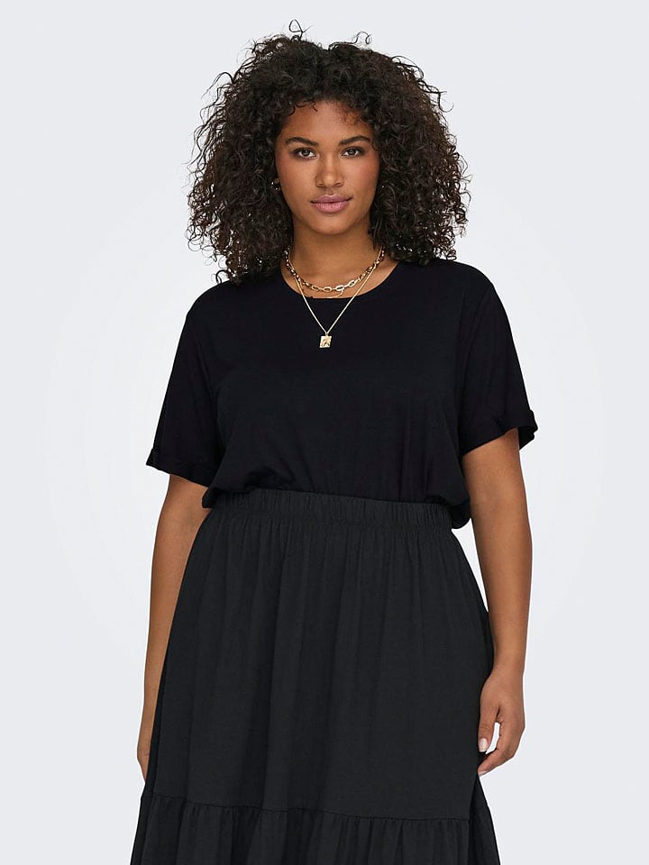 

ONLY Carmakoma Черная футболка, Черный, ONLY Carmakoma Черная футболка