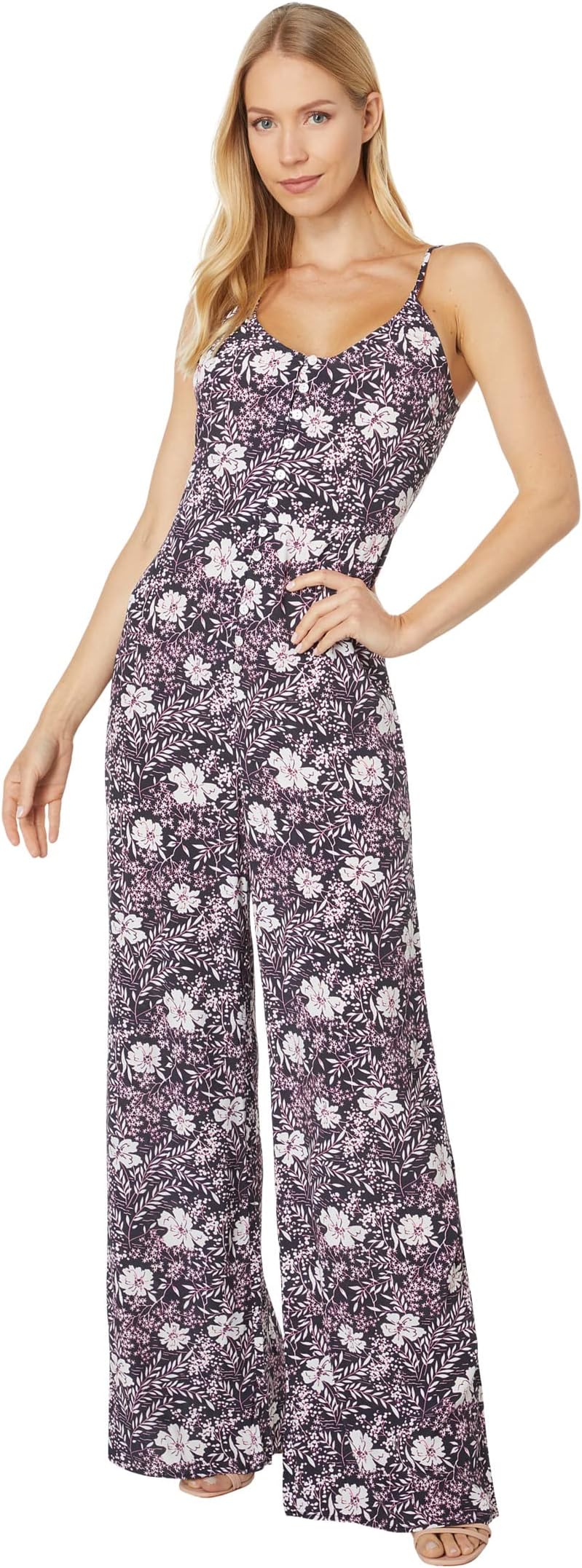 

Комбинезон bobi Los Angeles Printed Crepe Smocked Back Jumpsuit, цвет Black Floral