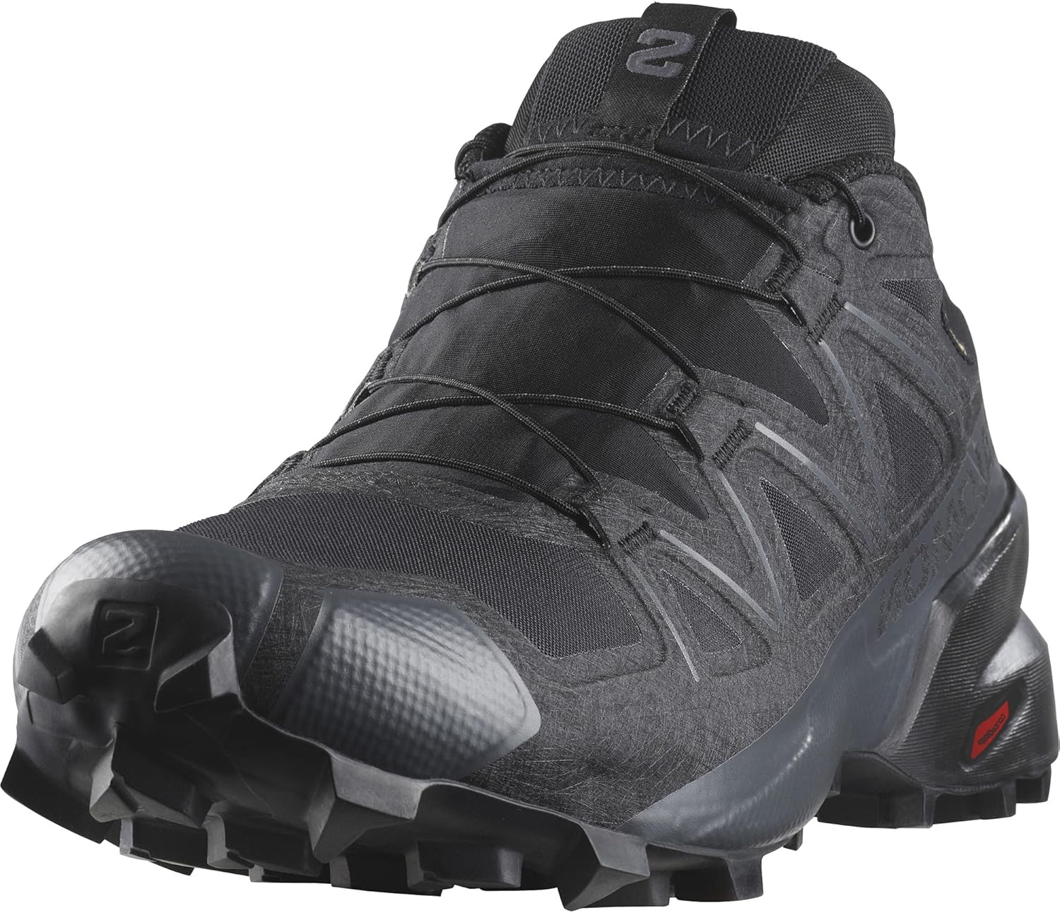Кроссовки для трейлраннинга Salomon Men's Speedcross GTX Waterproof, Black/Black/Phantom — фото 2