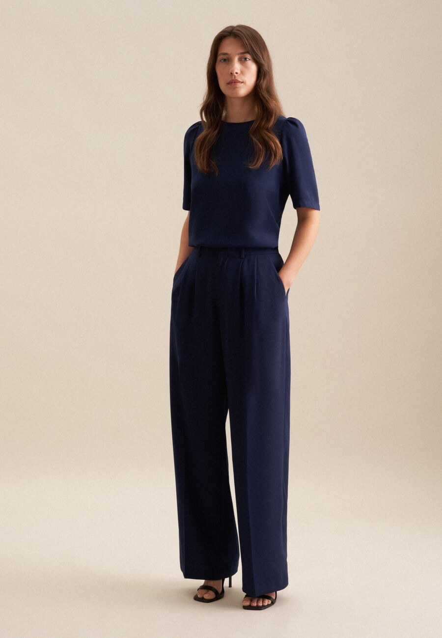 

Обычные плиссированные брюки SEIDENSTICKER Schwarze Rose, темно-синий