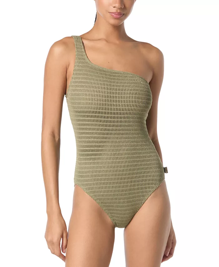

Женский купальник One-Shoulder с кружевной отделкой Michael Kors, зеленый