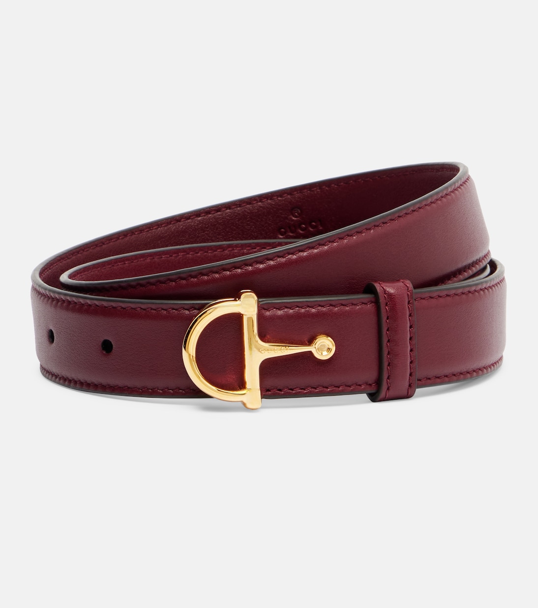 

Кожаный ремень с подвеской Horsebit Gucci, Rosso Ancora