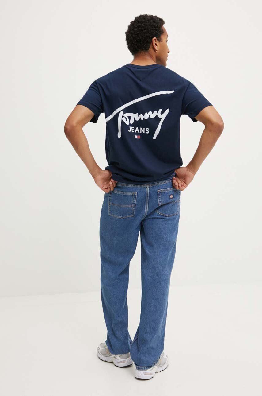 

Хлопковая футболка Tommy Jeans, темно-синий