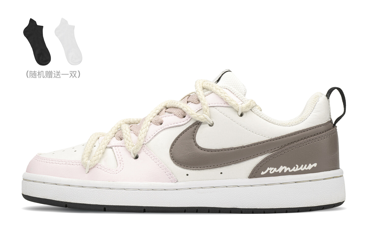 

Кроссовки Nike Court Borough Skateboard Shoes Women's Low-Top Brown/Pink