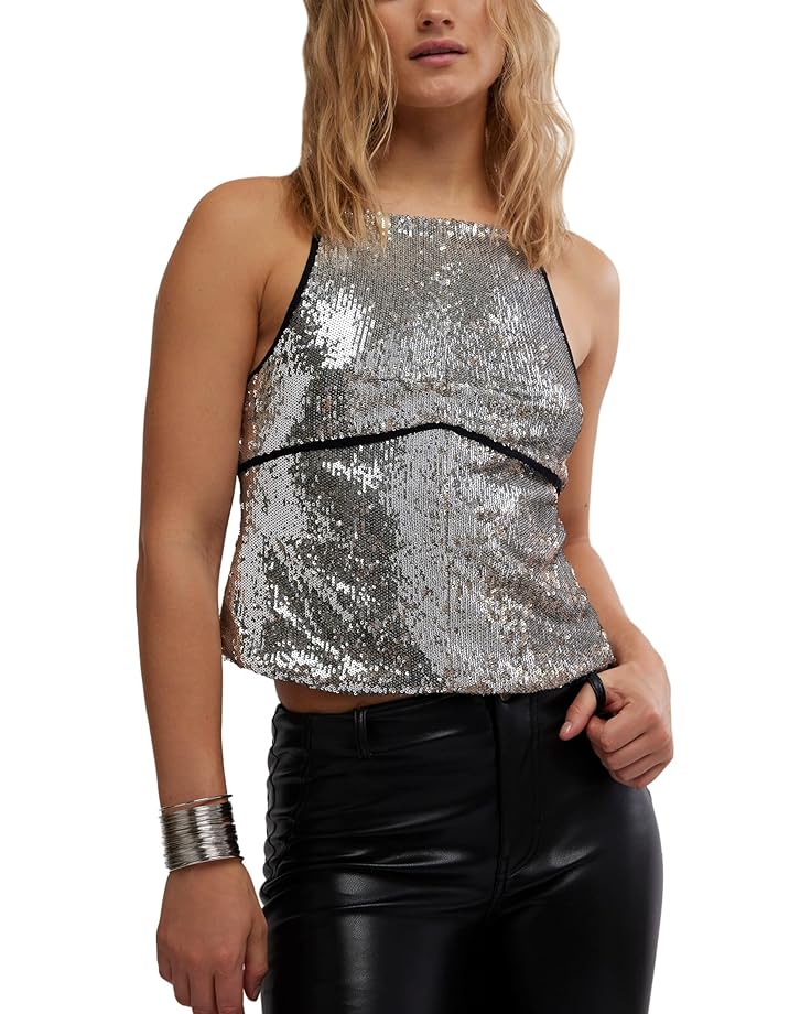 

Топ Free People James Sequin Tank, цвет Silver Combo