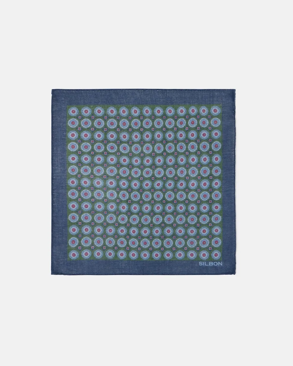 

Мужской геометрический цветочный платок зеленого цвета Silbon, зеленый