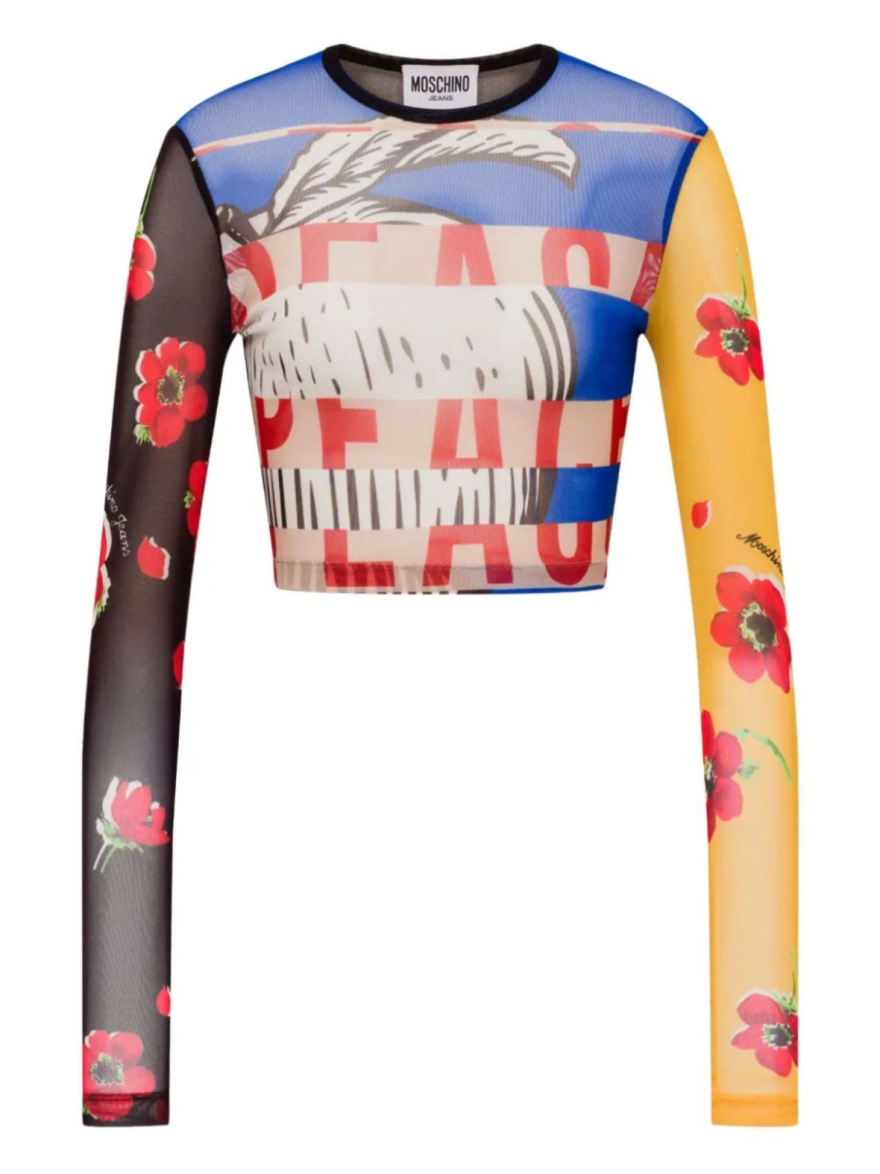 

MOSCHINO JEANS укороченный топ с принтом, черный