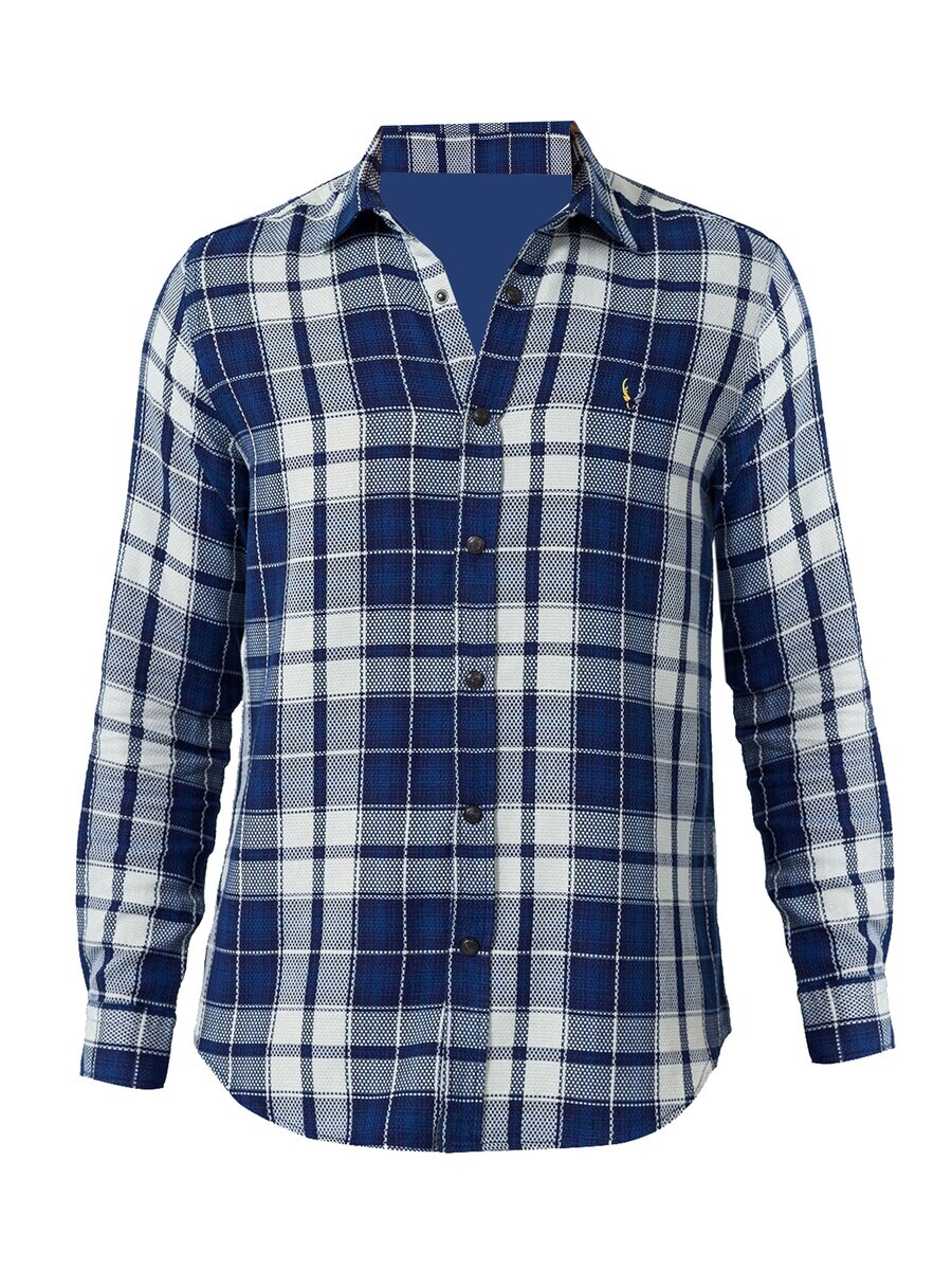 

Клетчатая рубашка By Diess Collection Regular fit Button Up Shirt, темно-синий