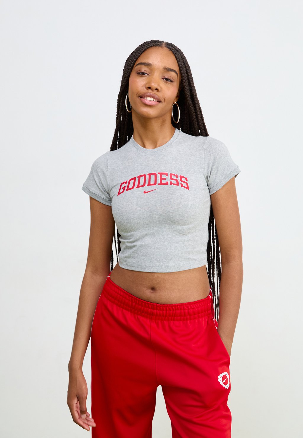 

Футболка с принтом CROP TEE Nike Sportswear, серый