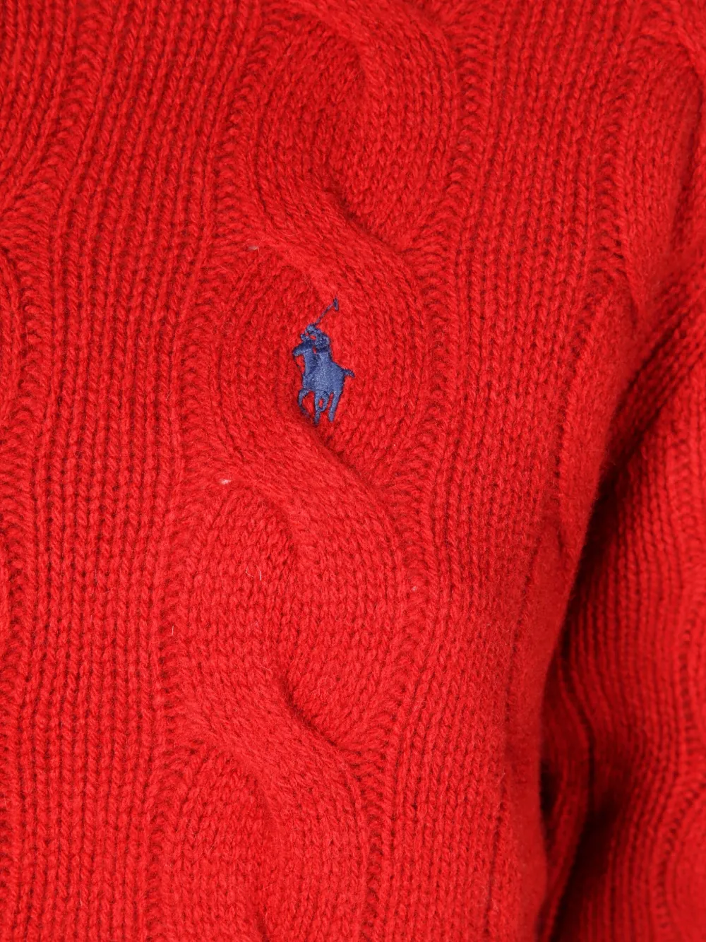 Свитер фактурной вязки с вышивкой Polo Pony Polo Ralph Lauren, красный — фото 3