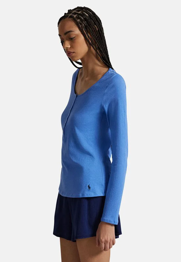 Топ с длинными рукавами из тонкой ткани Polo Ralph Lauren, Cornflower — фото 4
