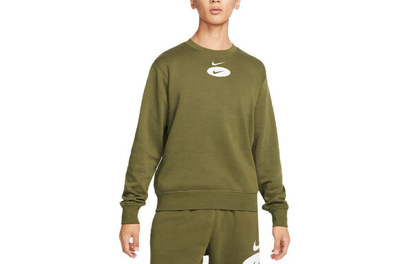 Толстовка Nike League As Sportswear Sl Bb Crew 'Olive Green', зеленый — фото 2