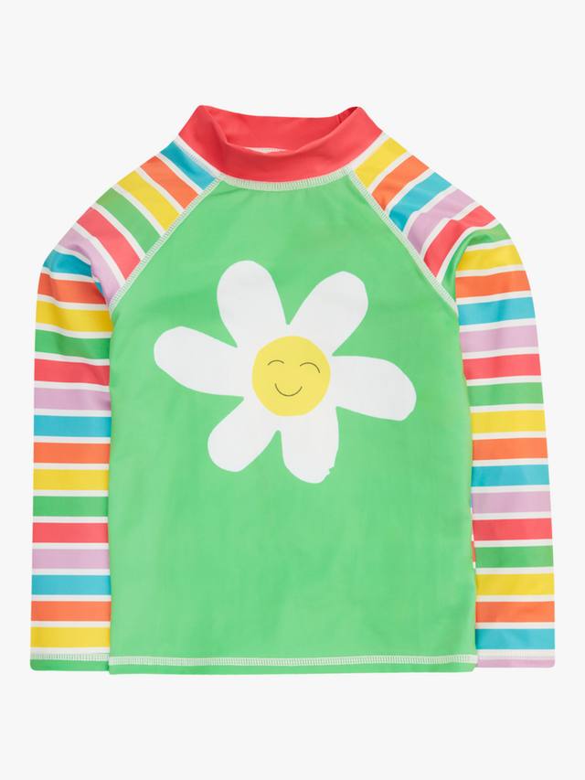 

Детский защитный лонгслив с цветочными полосками от солнца Frugi, Multi