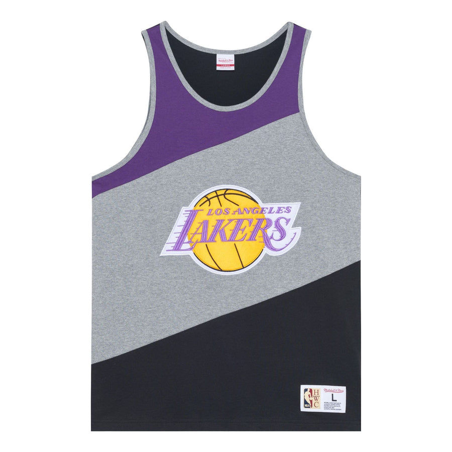 

Джерси Mitchell & Ness x NBA HWC Colorblocked Cotton Tank 'LA Lakers', серый