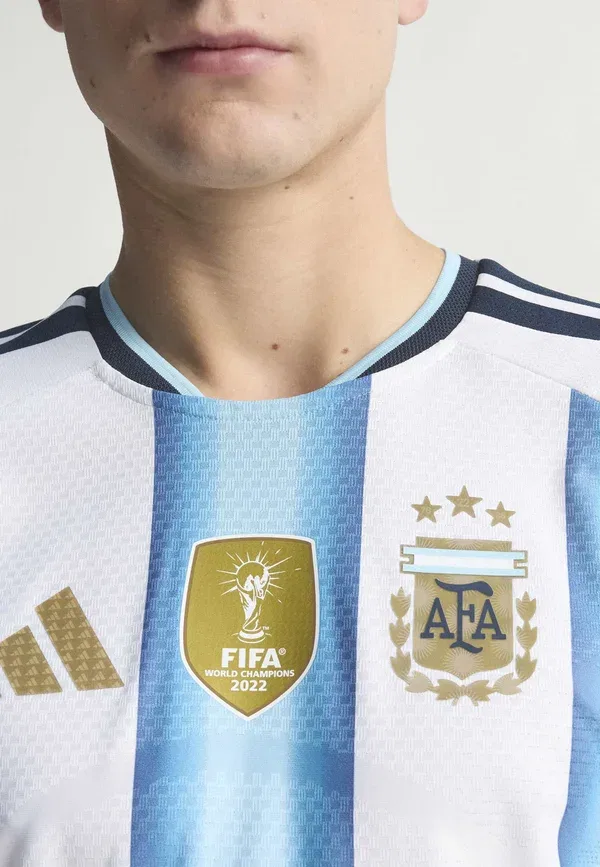 Футболка Adidas Performance Argentina 26 home authentic long sleeve national team wear, белый ледяной голубой — фото 4