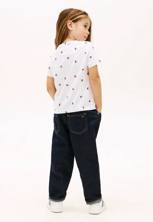 Футболка с принтом в виде смайлика, сердца и флага. Tommy Hilfiger, White — фото 3