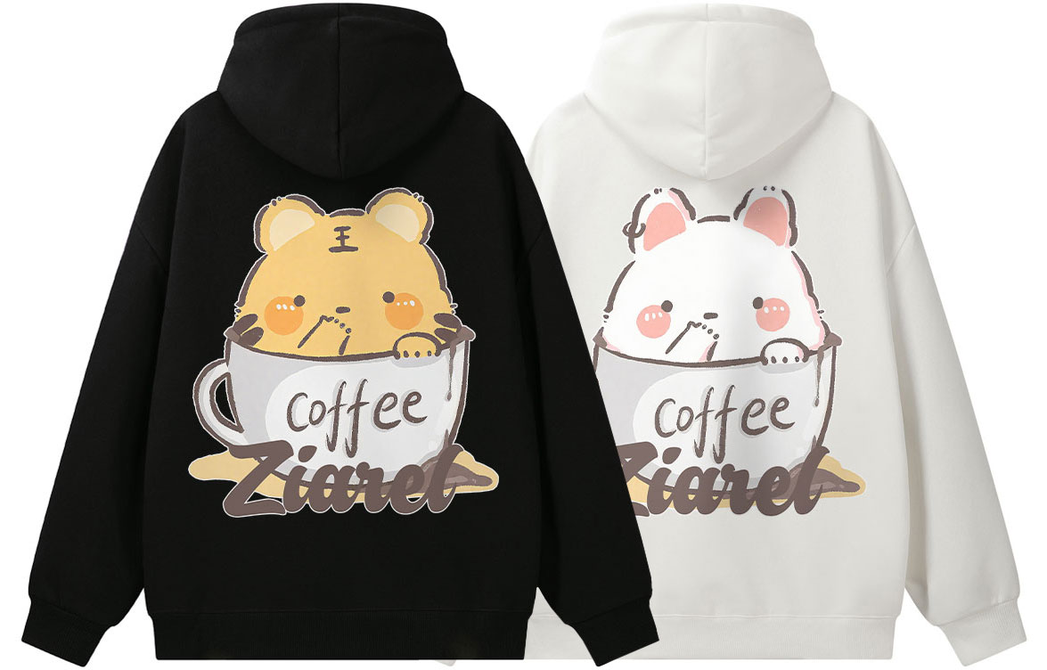 

Толстовка Unisex Hooded Moderate Heavyweight ZIAREL, черный+белый[2 pack]