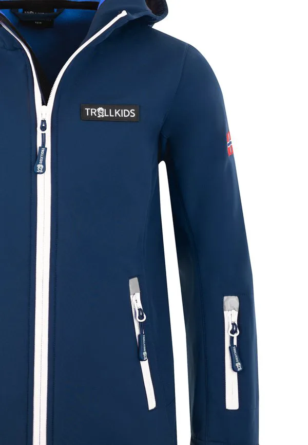 Куртка для активного отдыха в ослофьорде Trollkids, Navy Azure Blue White — фото 3