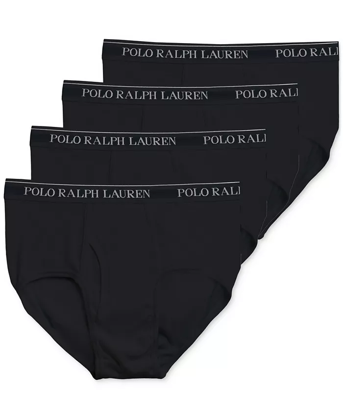 

Мужские трусы классического кроя с завышенной посадкой, 4 шт Polo Ralph Lauren, черный