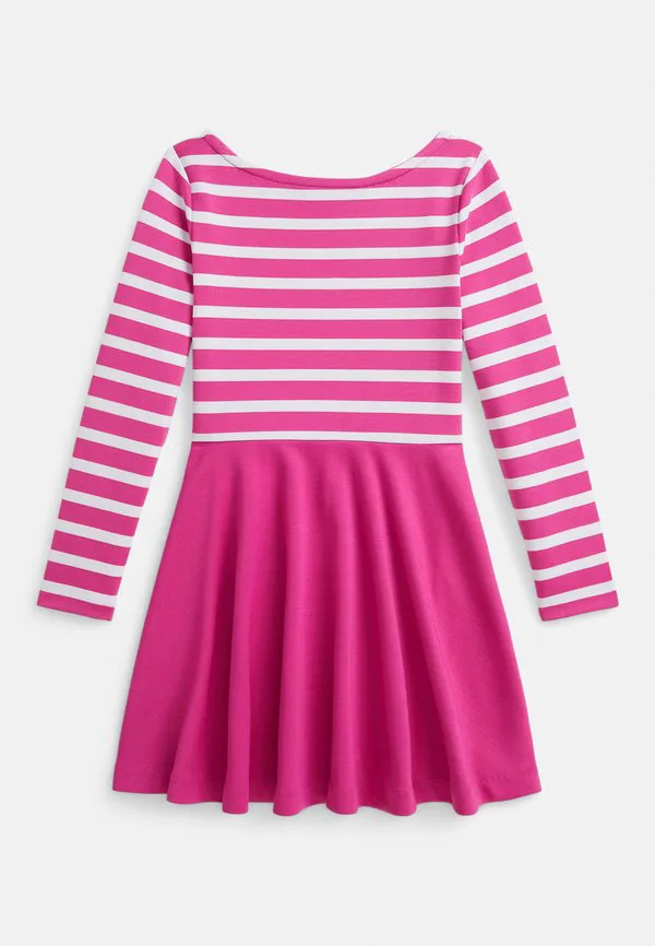 Платье из эластичного трикотажа в полоску Polo Ralph Lauren, College Pink — фото 2