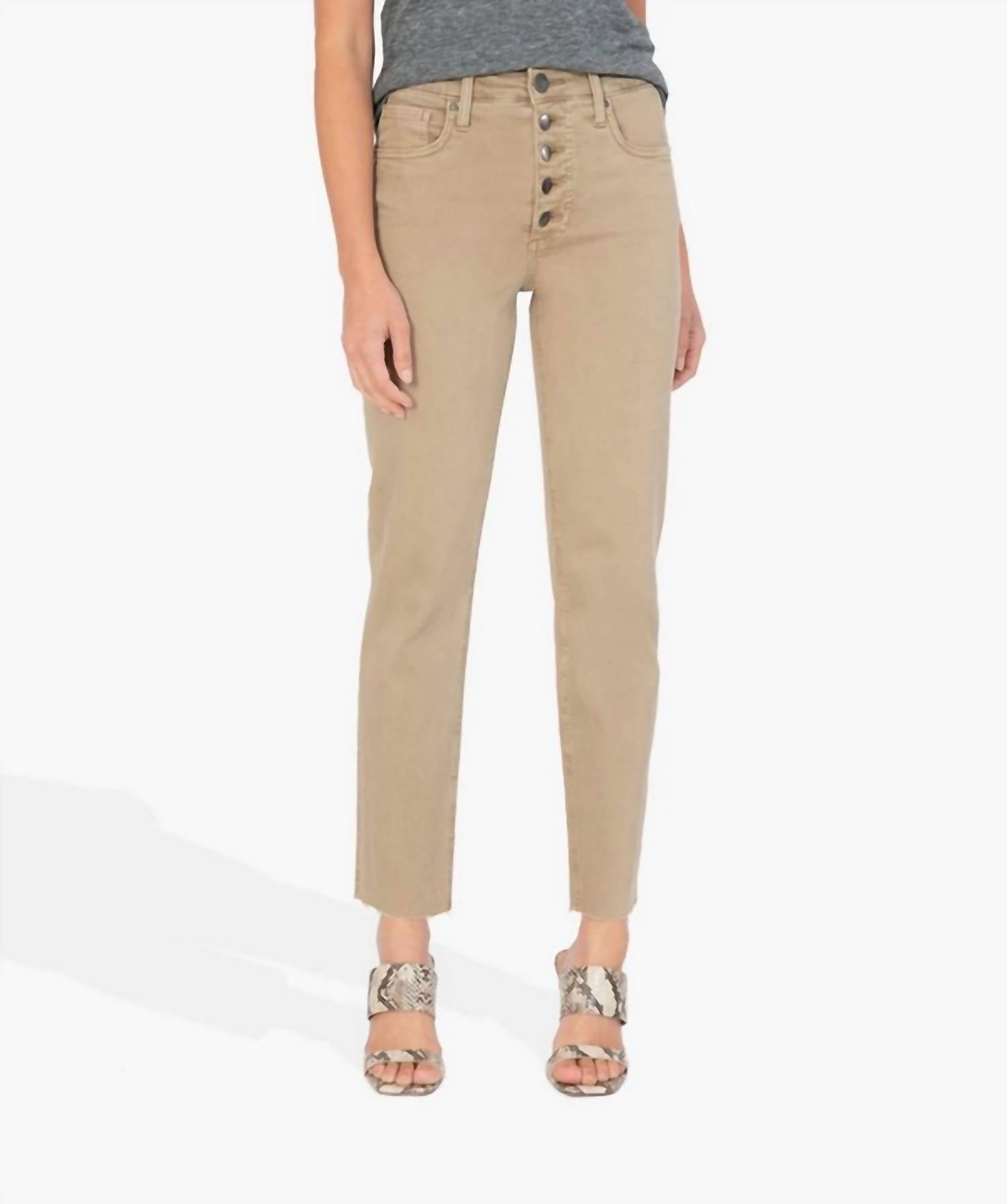 

Джинсы Rachael Hi Rise Mom в цвете Tan KUT FROM THE KLOTH, Tan