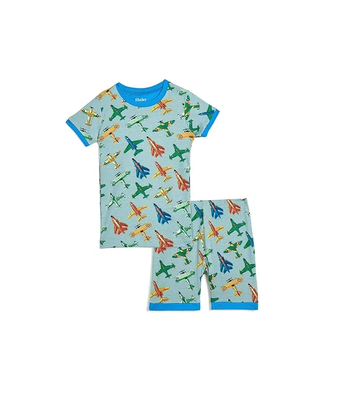 Пижама шорты с принтом самолетов Hatley Kids, Sterling Blue