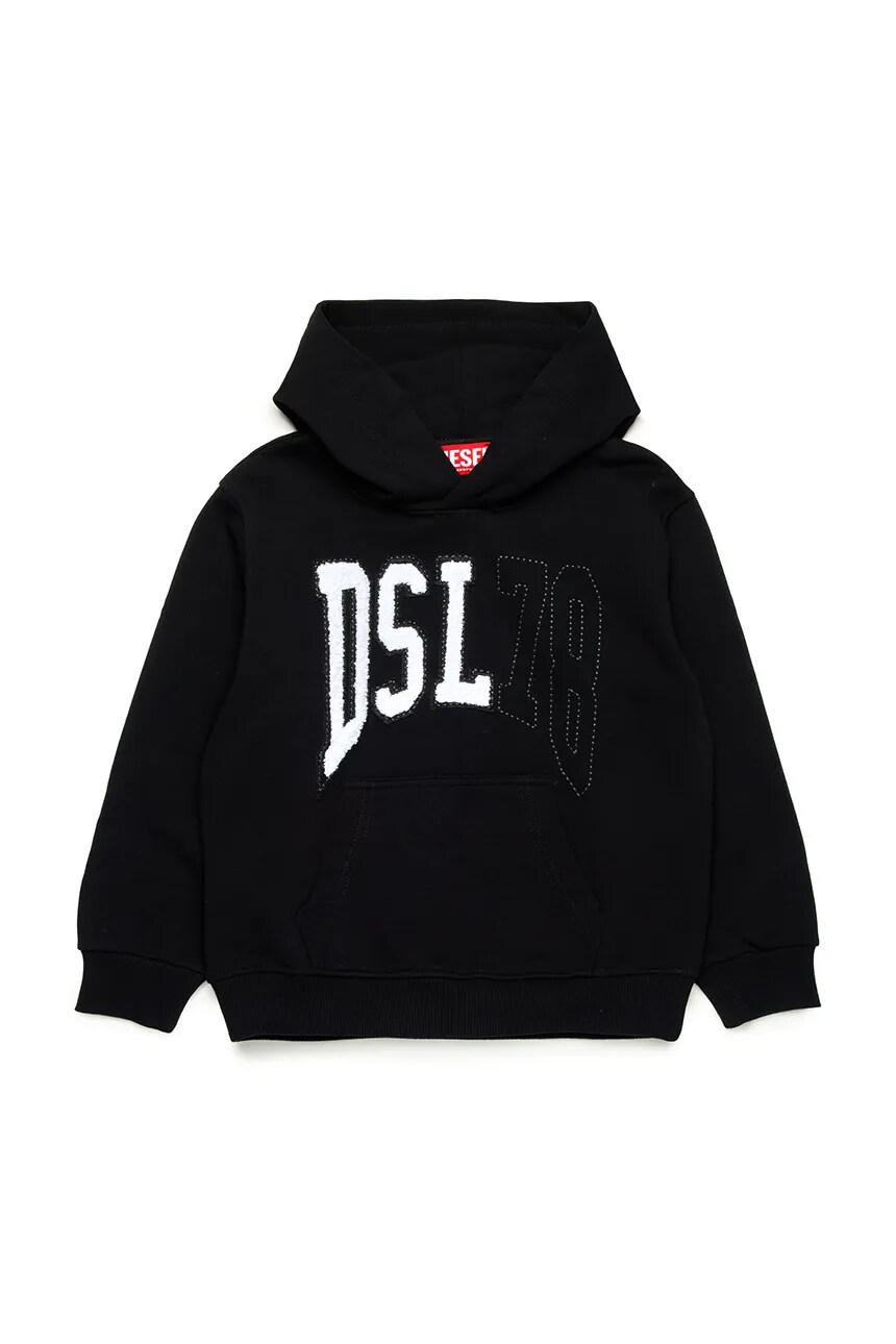

Детская толстовка из хлопка SBOXTHOOD OVER Sweat-Shirt Diesel, черный