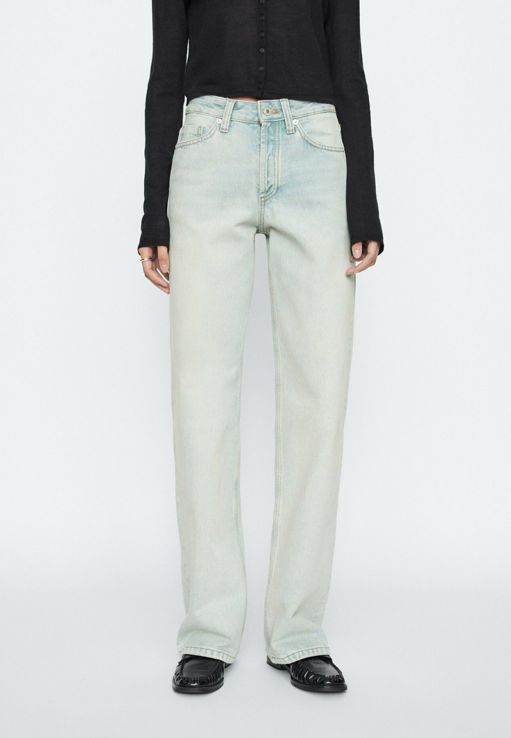 

Джинсы прямого покроя MID RISE WIDE LEG Massimo Dutti, светло-голубой
