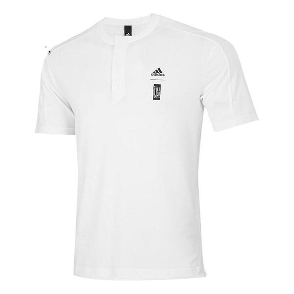 

Футболка Men's adidas Brand Logo Printing Round Neck Short Sleeve White T-Shirt, белый