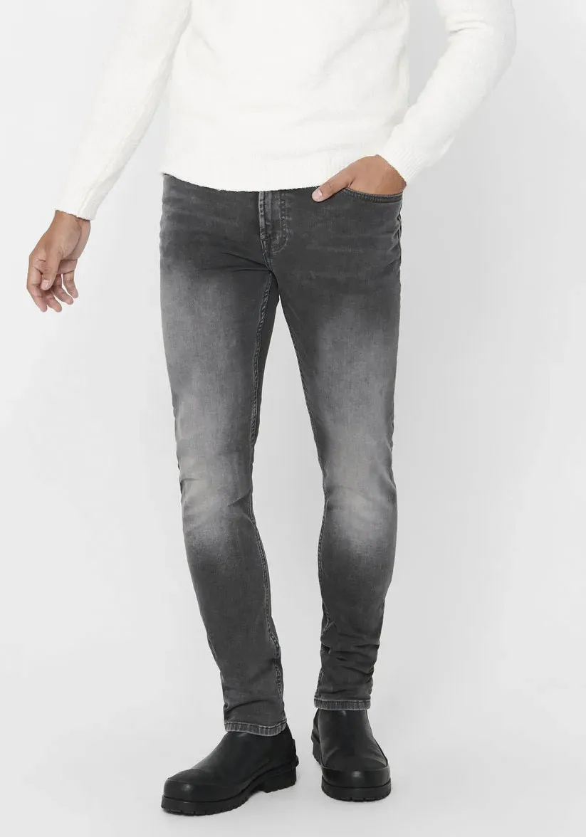 

Узкие джинсы ONLY & SONS "LOOM SLIM", серый