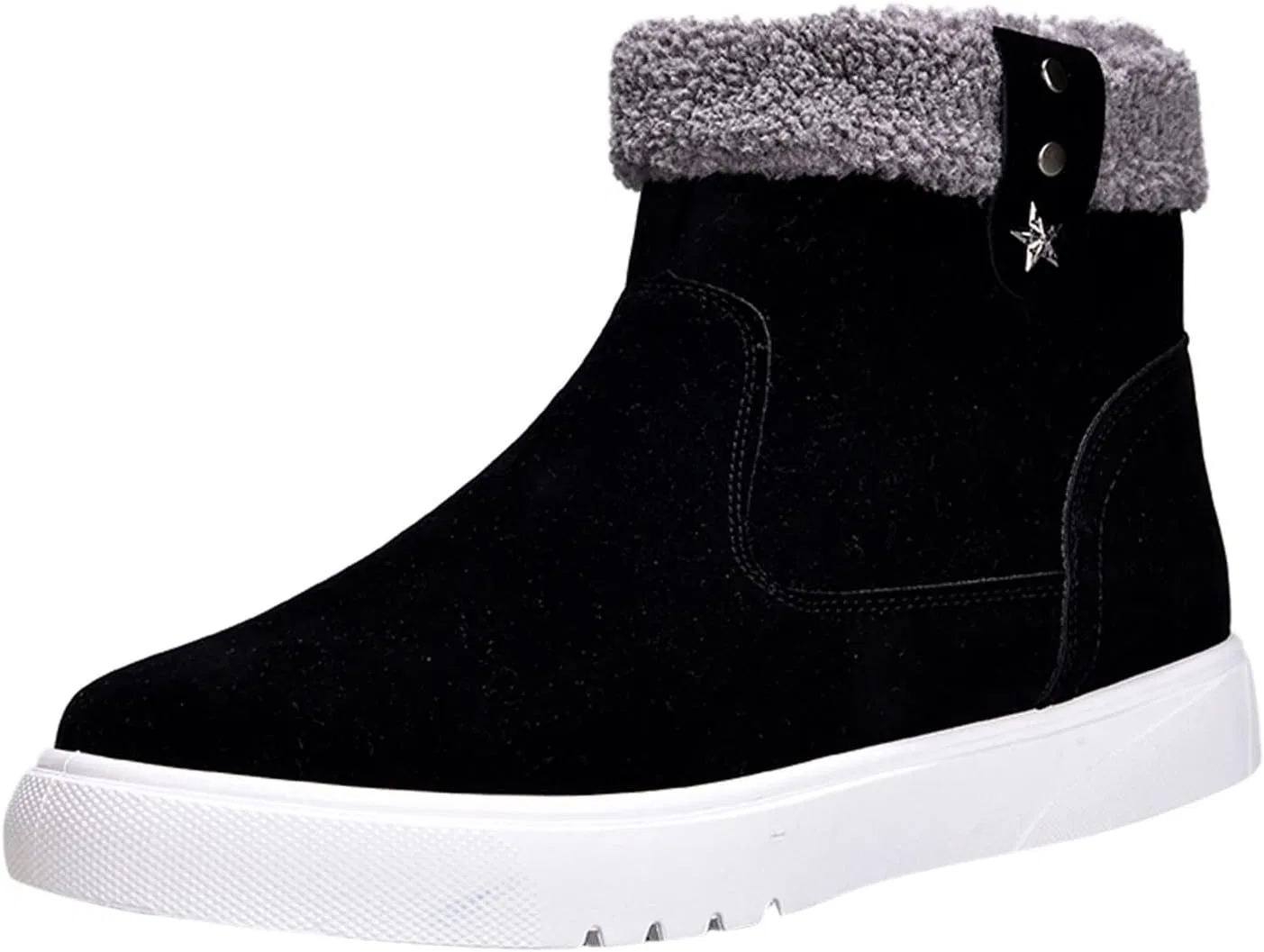 Мужские ботинки, мужская обувь, высокие ботинки с боковой молнией, спортивная повседневная обувь, теплые зимние ботинки для снега, водонепроницаемые походные ботинки для мужчин Generic, Schwarz