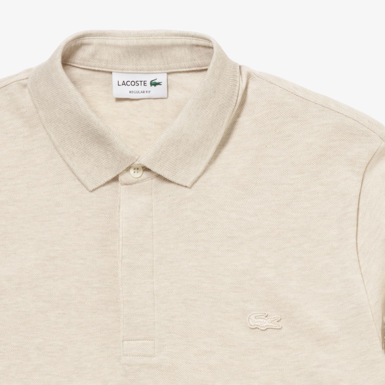 Мужская поло-рубашка Lacoste Regular Fit Stretch Paris (с коротким рукавом) PH5522L (старый цвет), песочный — фото 4