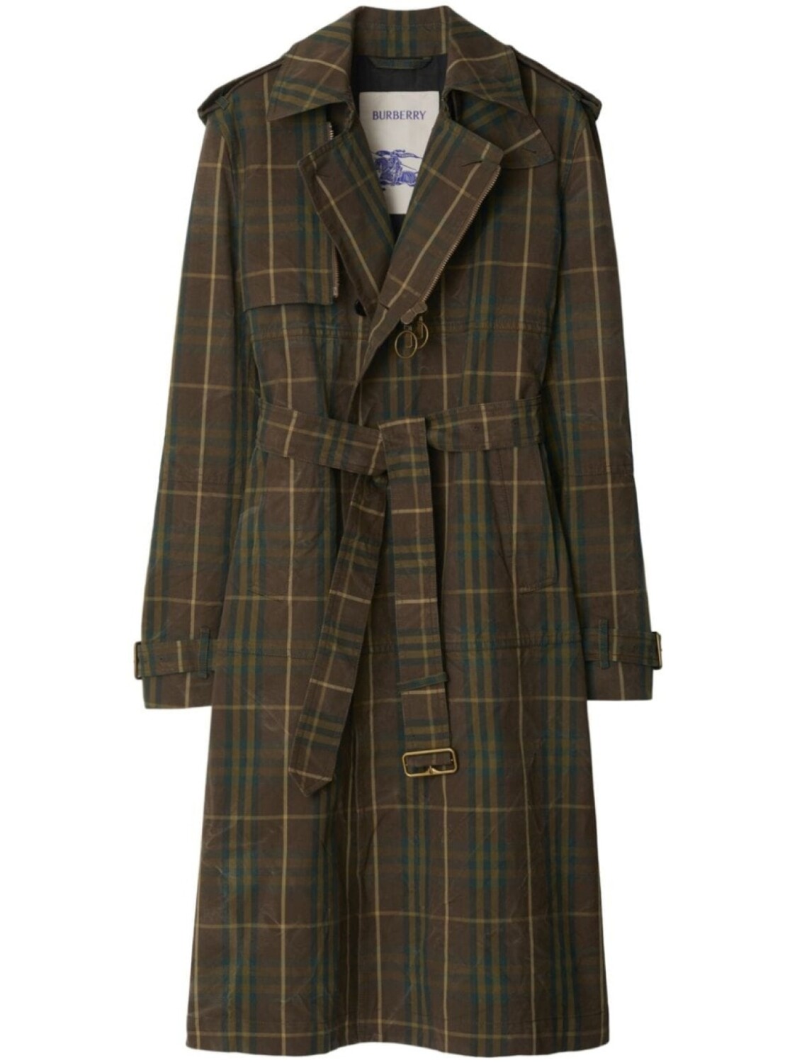 

Burberry тренч в клетку, коричневый
