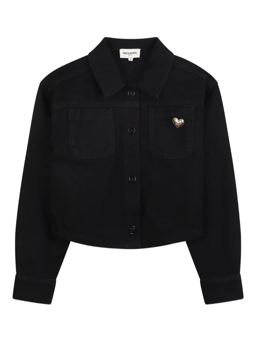 

Укороченная рубашка на пуговицах SONIA RYKIEL ENFANT, черный