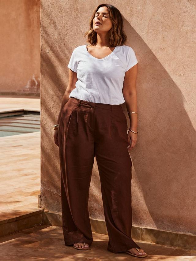 

Брюки Curve из льняной смеси Live Unlimited, Brown