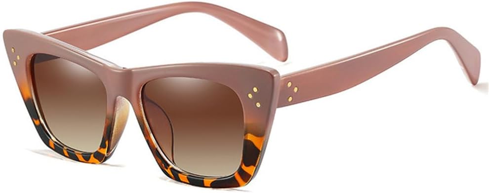 

Солнцезащитные очки MUTYNE Retro Oversized Cat Eye для женщин, серый градиент, модные заклепки, солнцезащитные очки для мужчин, защита от УФ-излучения UV400, Pink Leopard Tea