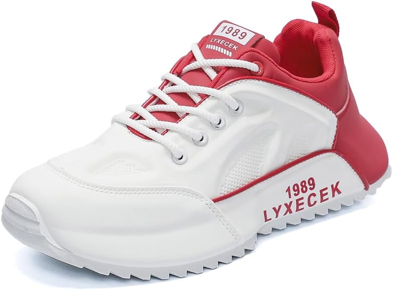 

Мужские кроссовки на шнурках с толстой подошвой, противоскользящие, легкие, повседневные спортивные с сеткой и дышащие низкие кроссовки для бега, подходящие для путешествий, прогулок и игры в теннис Igzbibg, белый