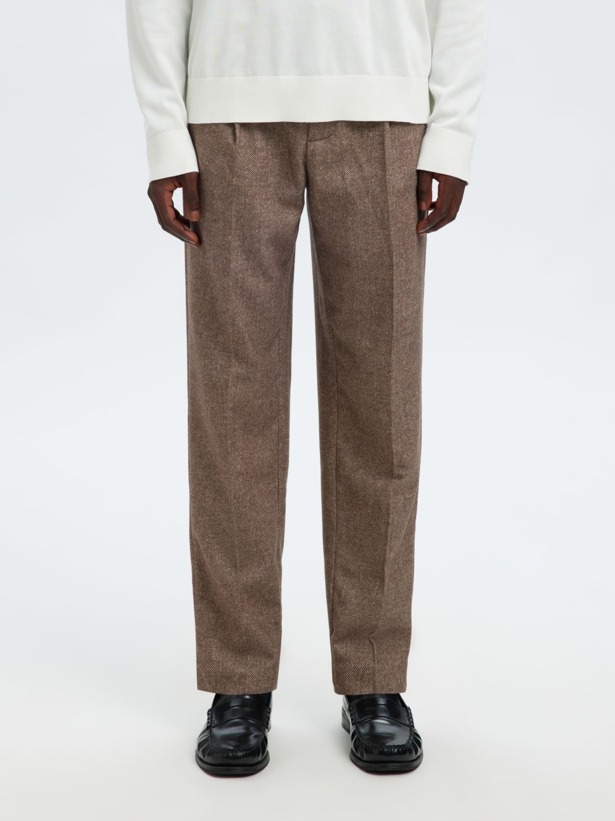 

SELECTED Брюки со складками в крапчатом коричневом цвете