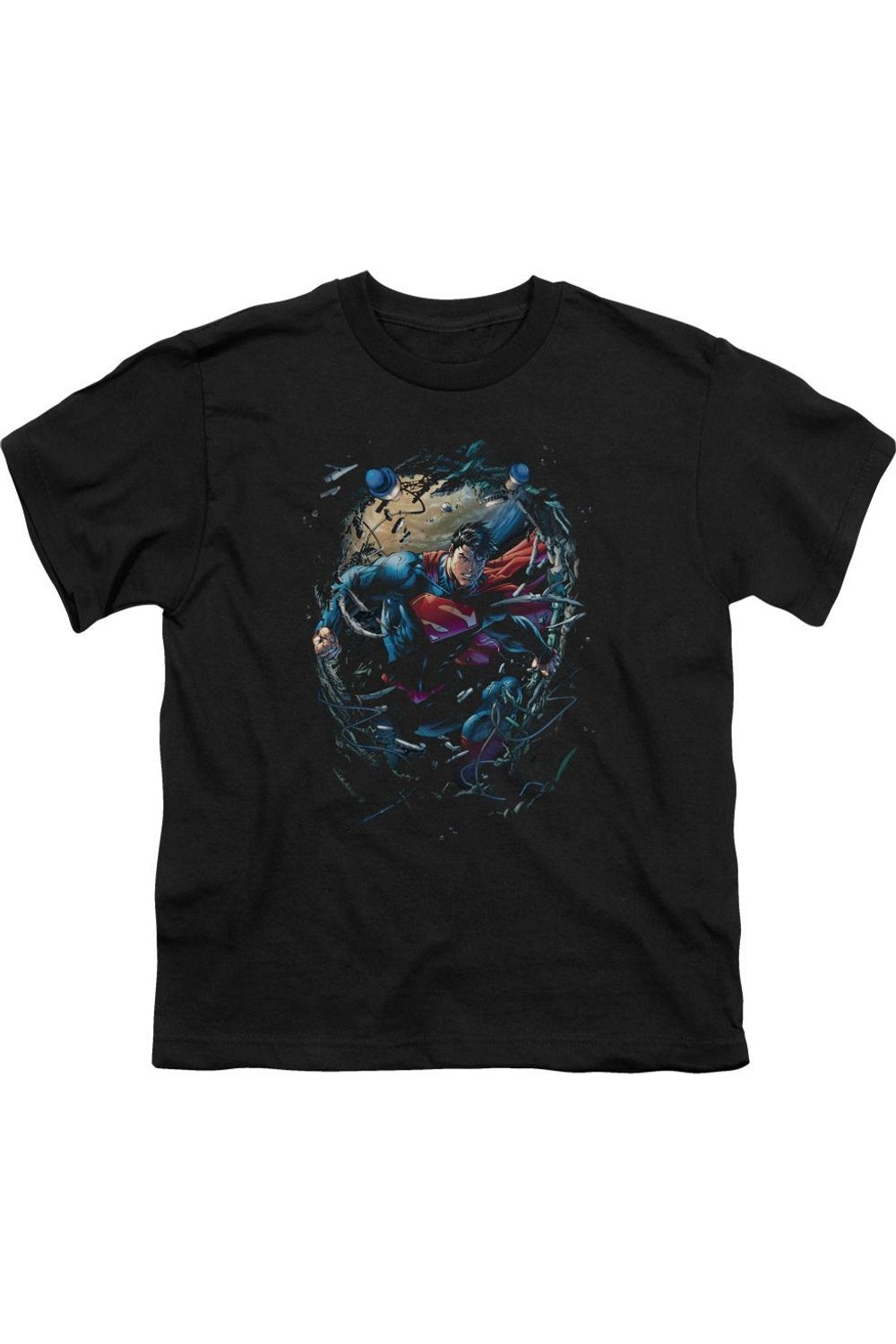 

Футболка с коротким рукавом для детей "Superman Breaking Space" Gildan, черный