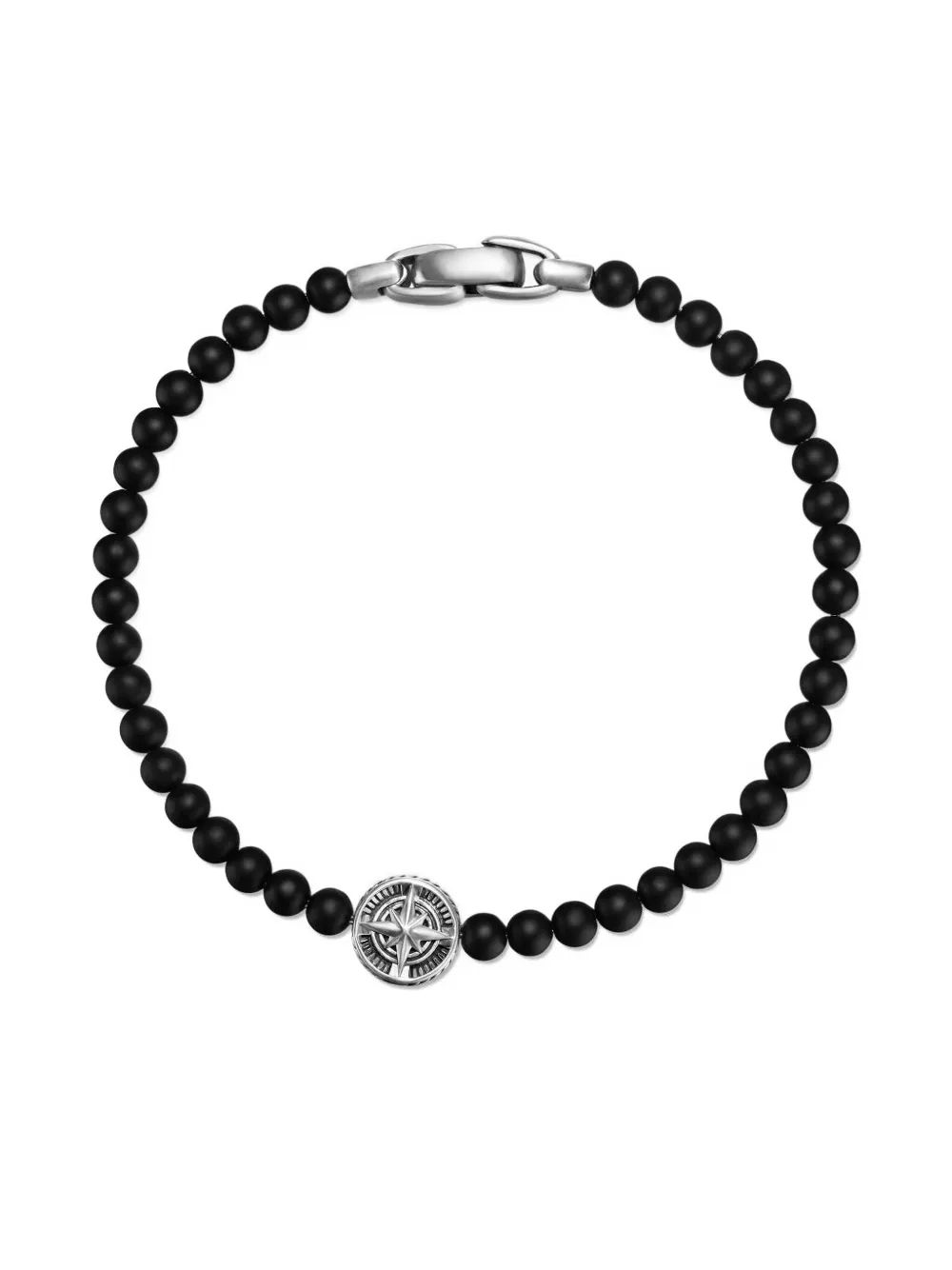 

Браслет из серебра 925 пробы с ониксом и подвеской-компасом David Yurman, черный