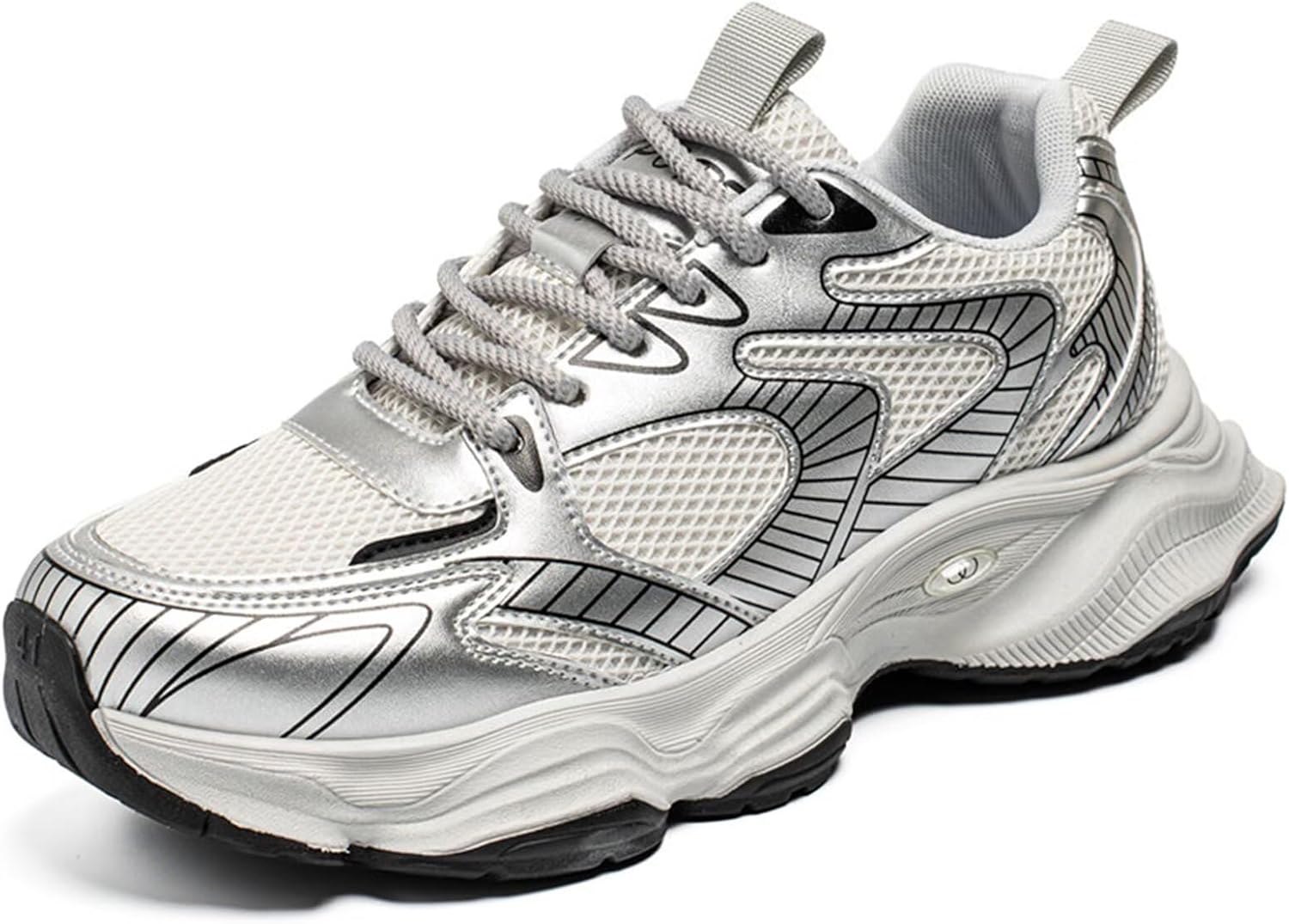 

Мужские кроссовки для бега и ходьбы, спортивные с сеткой, платформа, модные сникерсы Generic, серый