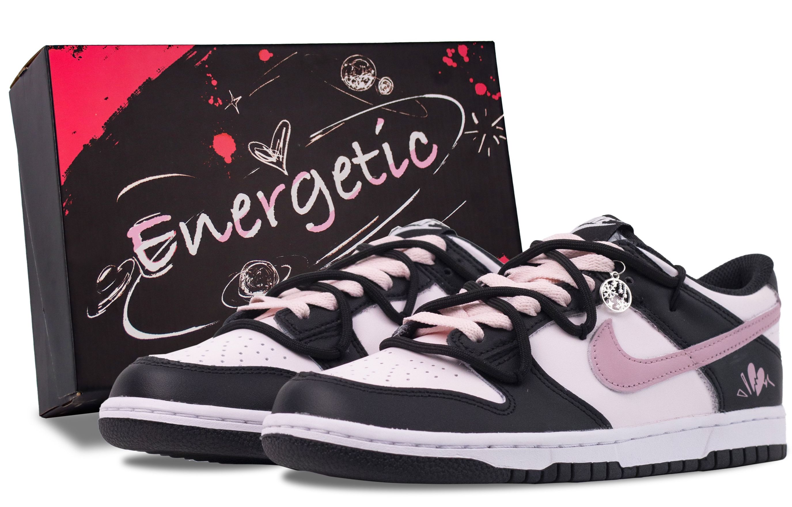 

Детские скейтерские кроссовки Dunk Grade School Nike, черный/розовый