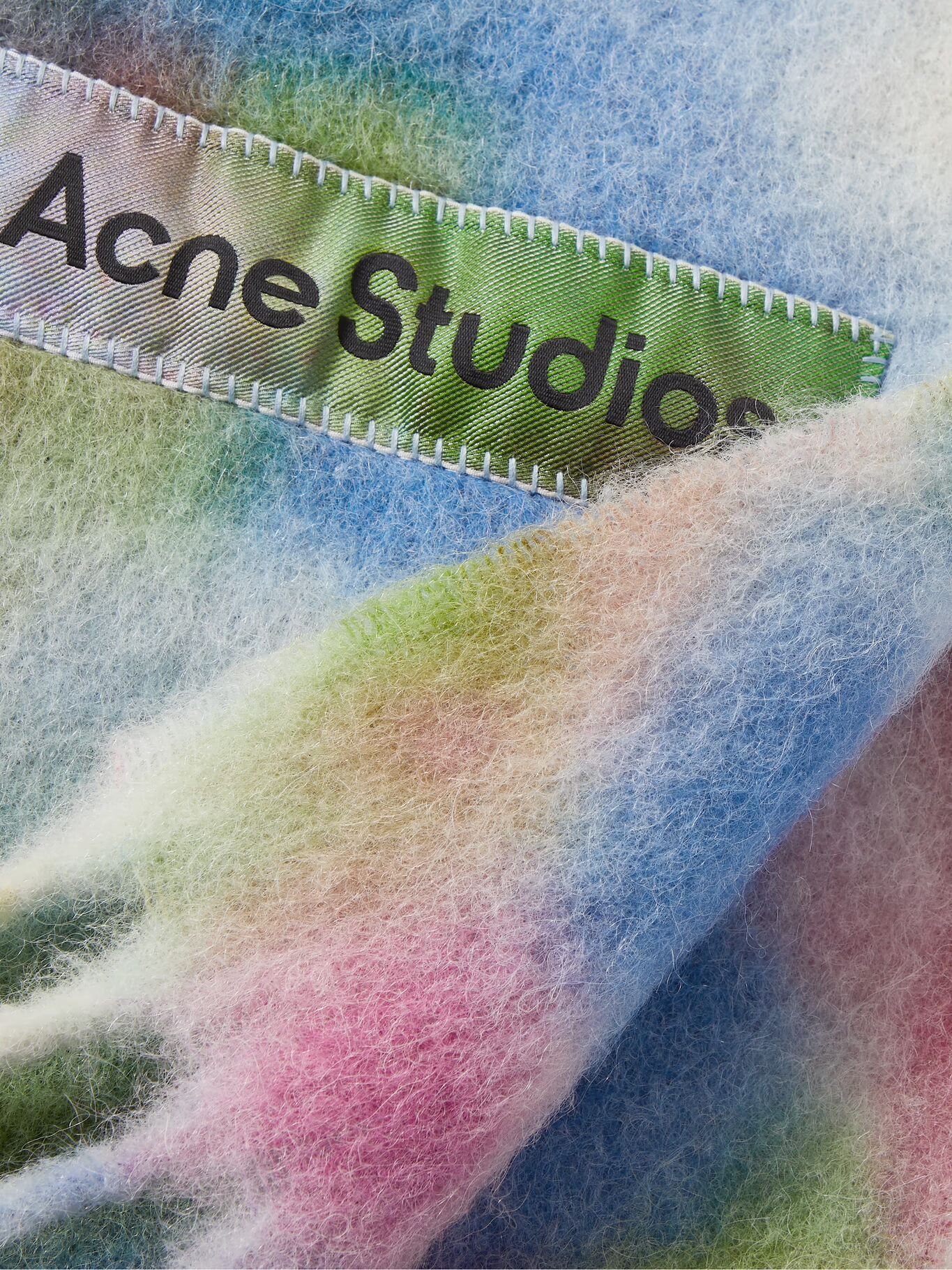

Вязаный шарф Varinga Tie-Dyed с бахромой ACNE STUDIOS, зеленый
