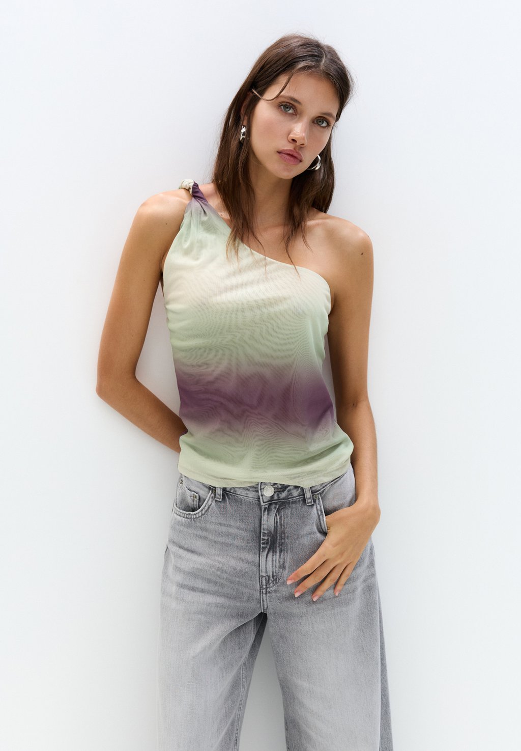 

Топ ASYMMETRIC KNOTTED STRAP PULL&BEAR, зеленый