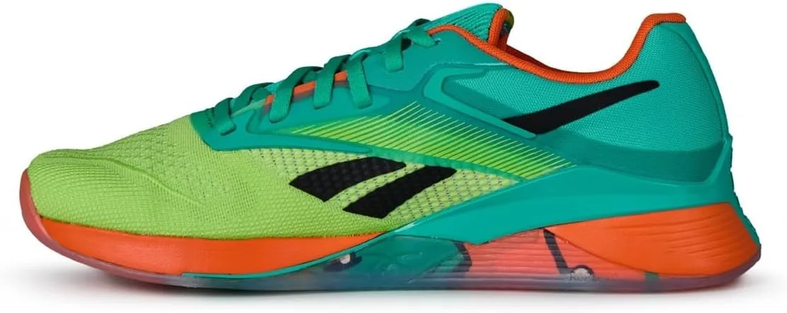 Кроссовки Reebok Unisex Nano X4, черный/зеленый/желтый — фото 2
