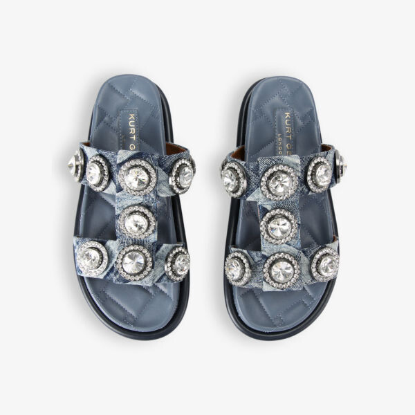 Плетеные сандалии orson на плоской подошве с кристаллами Kurt Geiger London, цвет denim — фото 2