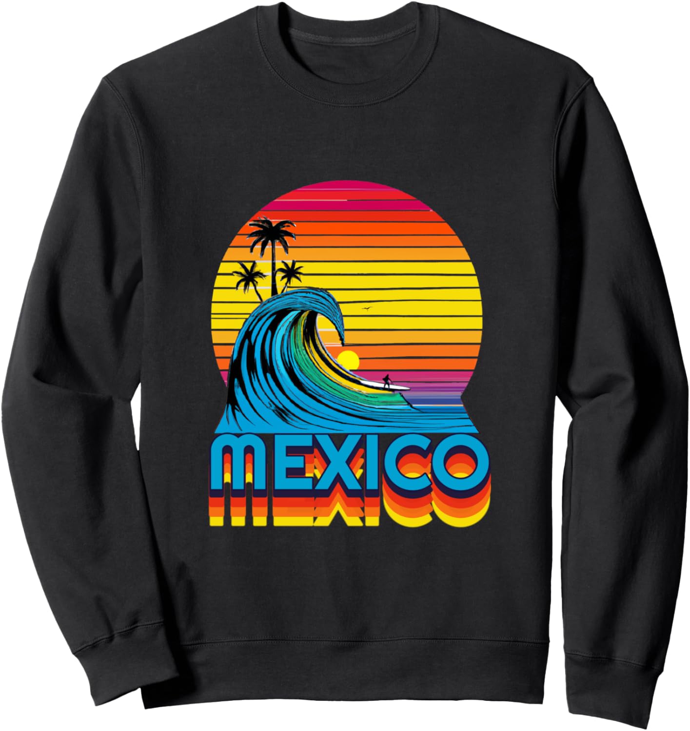 

Мексиканская ретро-толстовка в стиле серфинга и пляжа Mexico Retro Beach Accessories, черный