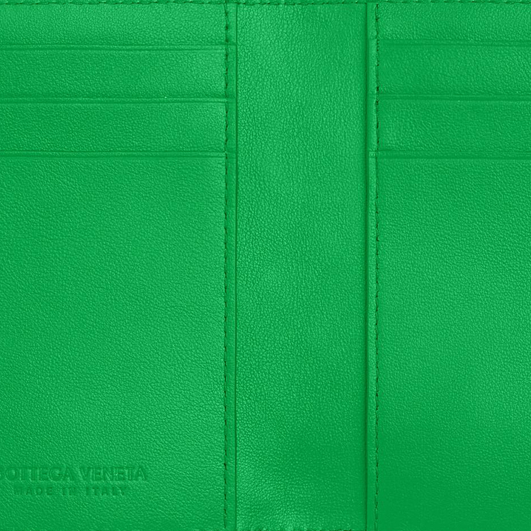 Кожаный картхолдер мужской из телячьей кожи попугай зеленый Bottega Veneta — фото 4