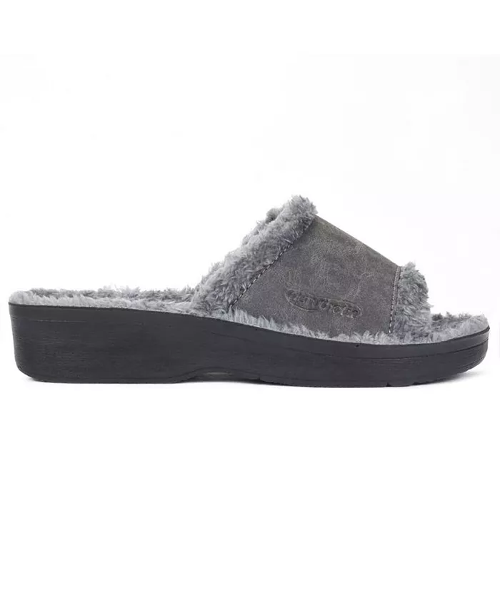 Женские слайды Aspen Fuzzy Strap с поддержкой свода стопы Aerothotic, серый — фото 2